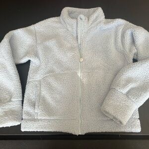 Athleta girl sherpa sweater /jacket - sky/ice blue